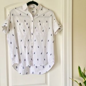 MADEWELL Pelican Short Sleeve Button Down, XXS