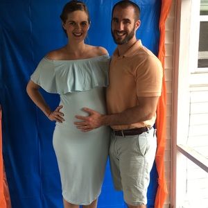 Light blue maternity dress