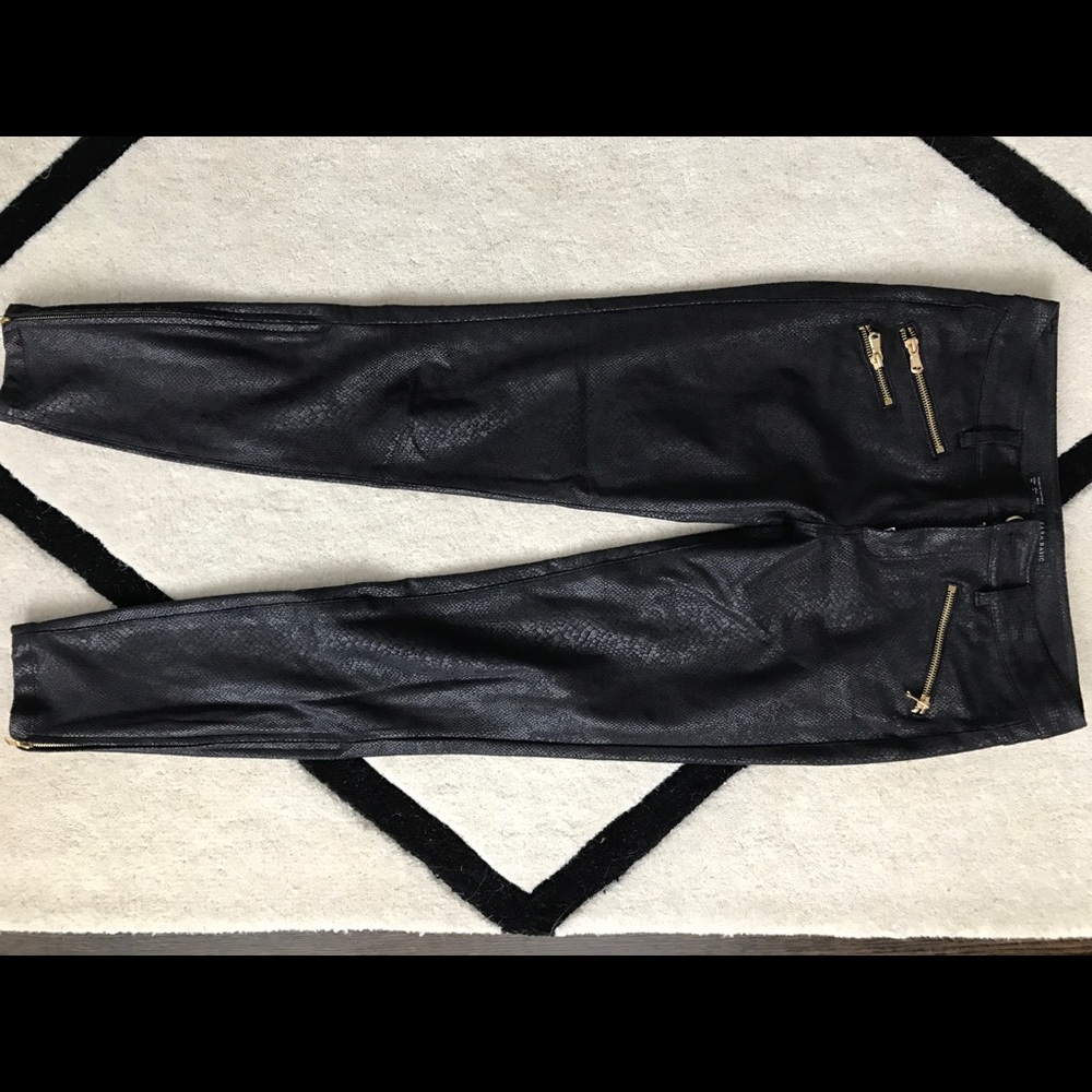 Zara black faux leather python Skinny jean