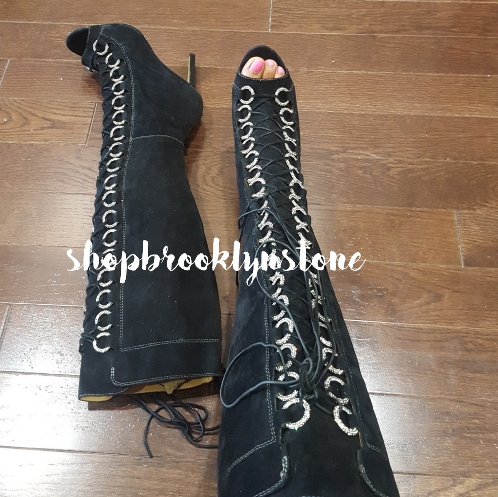 Badgley Mischka Peeptoe Knee Boots