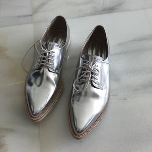 Zara silver brogues