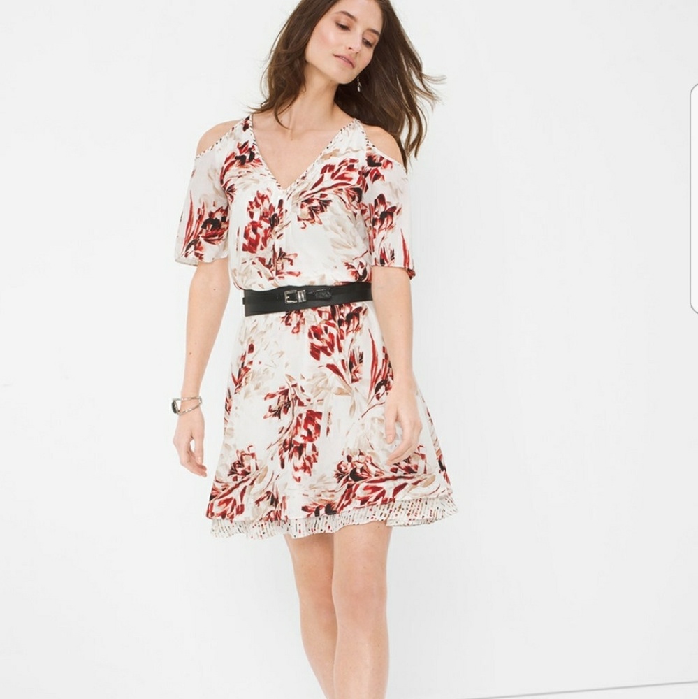 White House Black Market cold shoulder dress