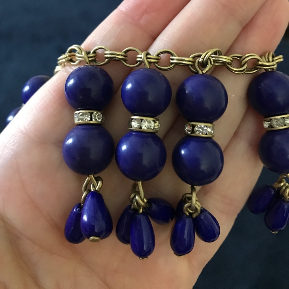 J. Crew blue with small crystals necklace.