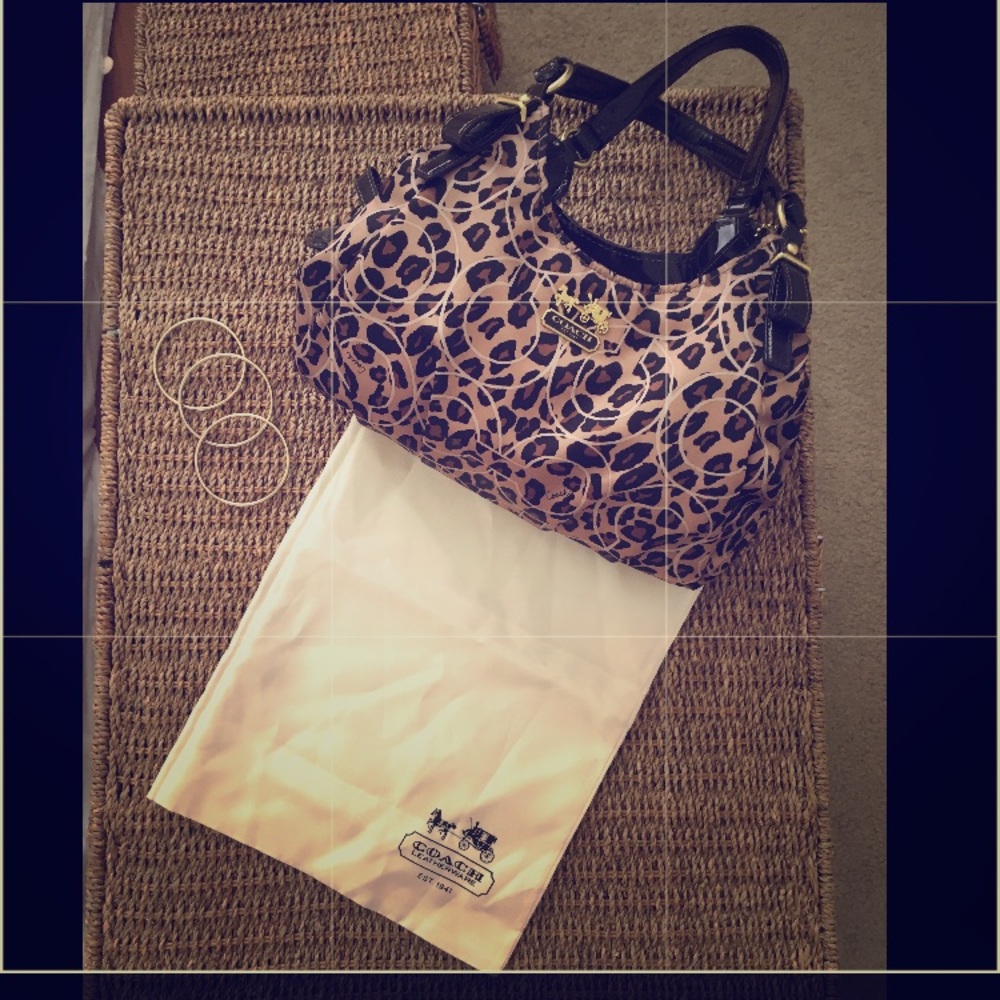 Coach Ocelot leopard print purse
