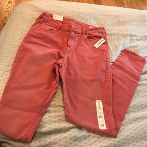 Salmon skinny jeans