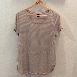 Stitch Fix Pink & Grey Striped Tunic Tee