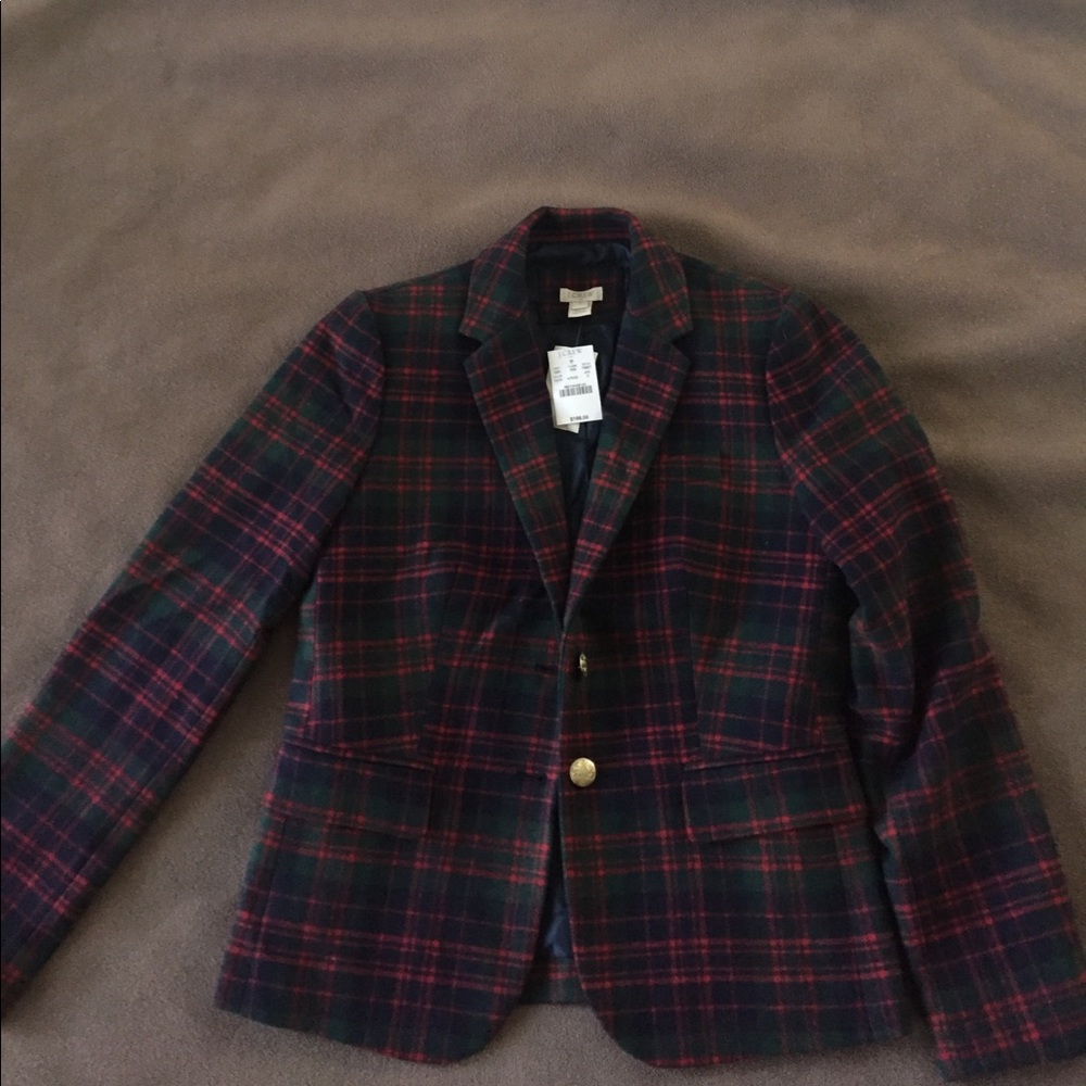 Jcrew plaid blazer size 2 NWT