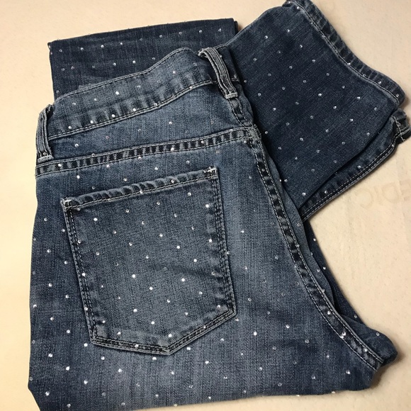 Vintage Denim - LONDON Denim Bling Jeans, Rhinestone Settings Sz 4