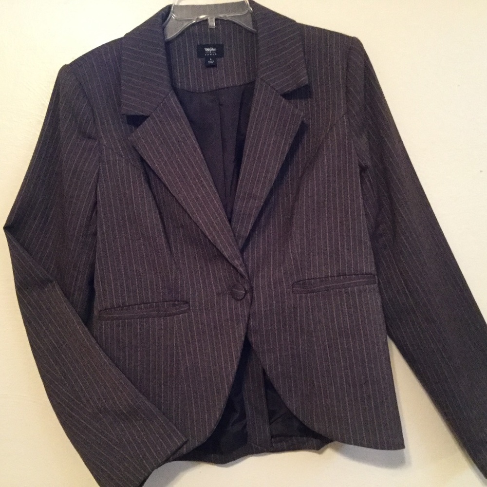 Mossimo brown heather pinstripe suit
