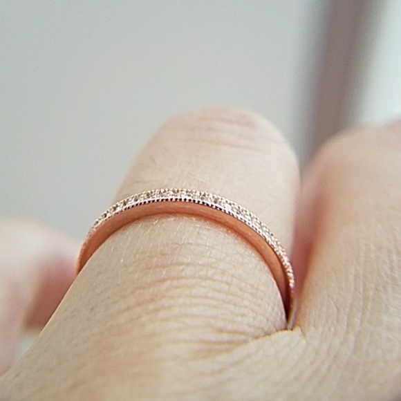 Rose Gold Eternity Wedding Band - Picture 2 of 8
