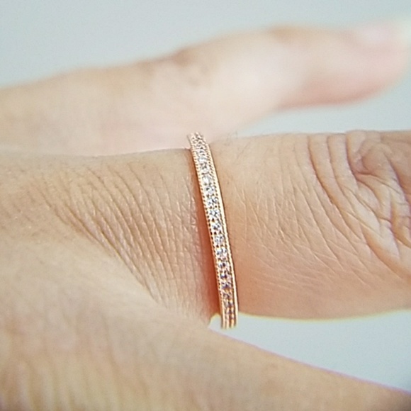 Rose Gold Eternity Wedding Band - Picture 3 of 8