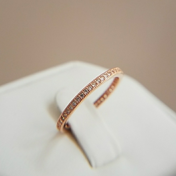 Rose Gold Eternity Wedding Band - Picture 5 of 8