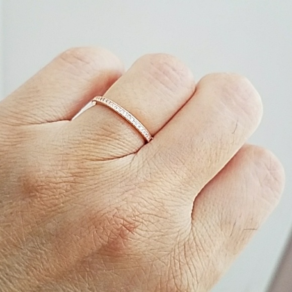 Rose Gold Eternity Wedding Band - Picture 7 of 8