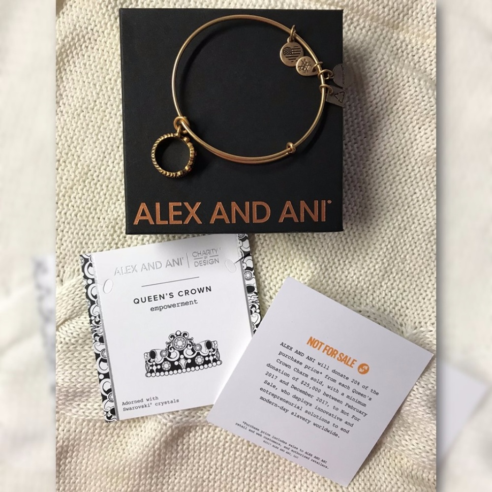 Alex and Ani Queen's Crown Charm Bangle, Charity - Picture 3 of 5
