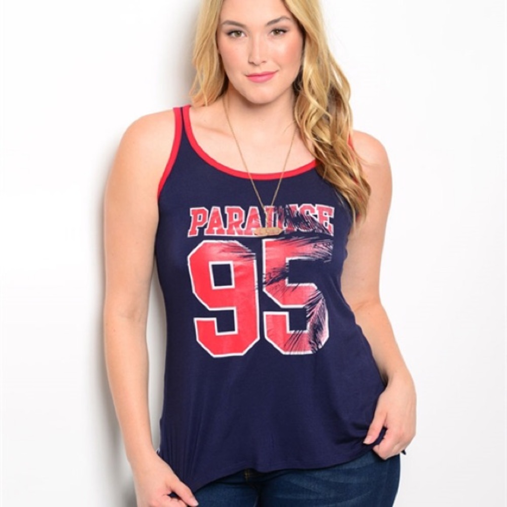 Sale Navy Red White Tank Top