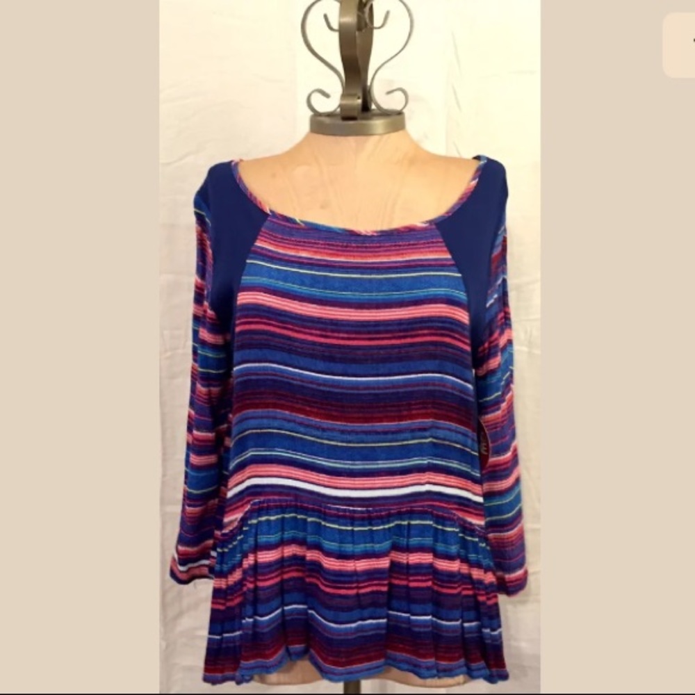 New Bongo Juniors Small Striped 3/4 Sleeve Top