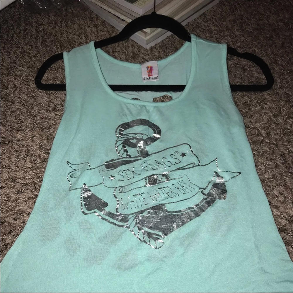 Six Flags Cutout Tank Top