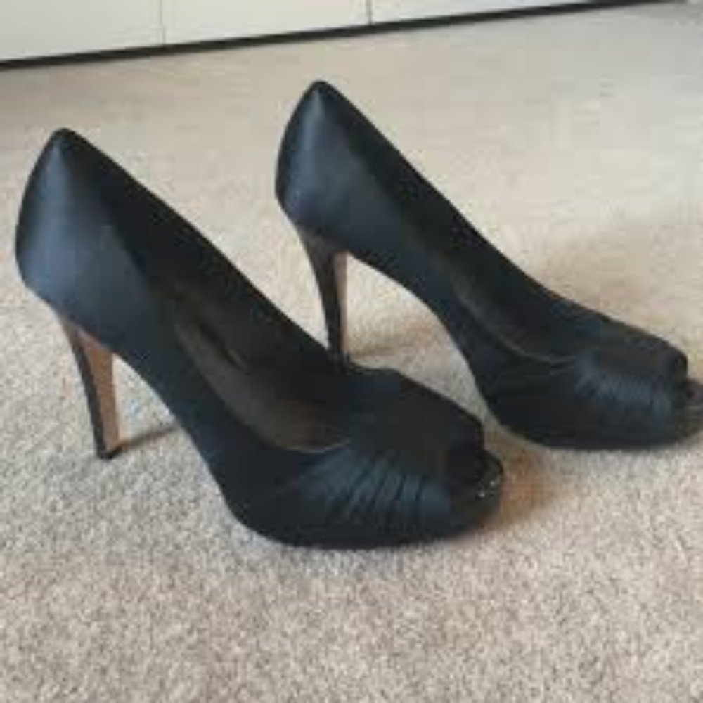 WHBM Black Peep Toe Shoes