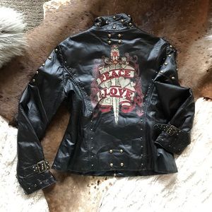 AMAZING Leather Peace and Love ❤️ Jacket