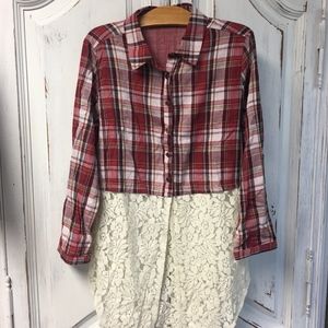 Button Down Flannel with Lace bottom