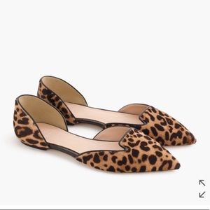 NEW J. Crew Collection Sadie Leopard Calf Flat