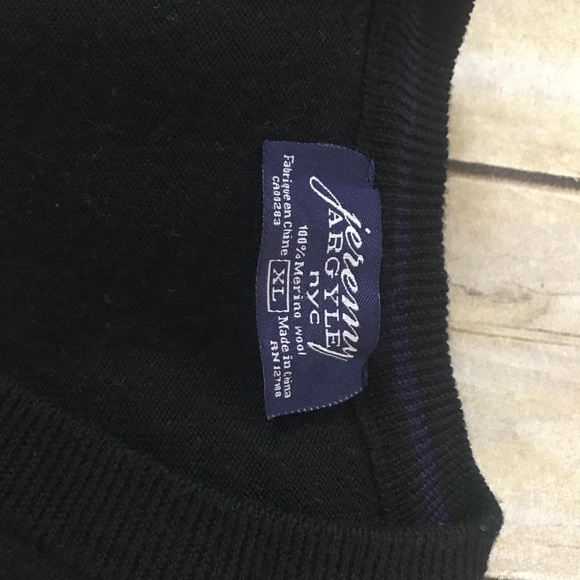 🌲100% Merino Wool Jeremy Argyle NYC Sweater - Picture 3 of 3