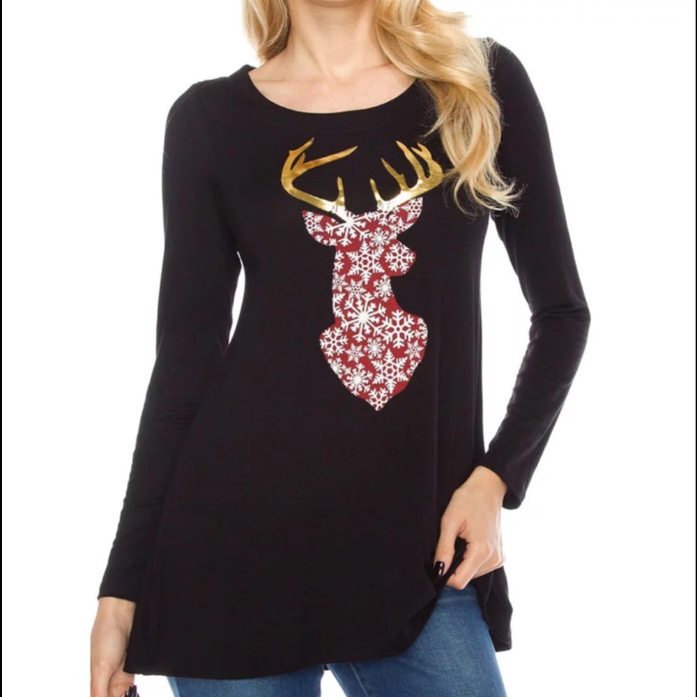🎉HP🎉New Item Long Sleeved Holiday Top - Picture 1 of 2