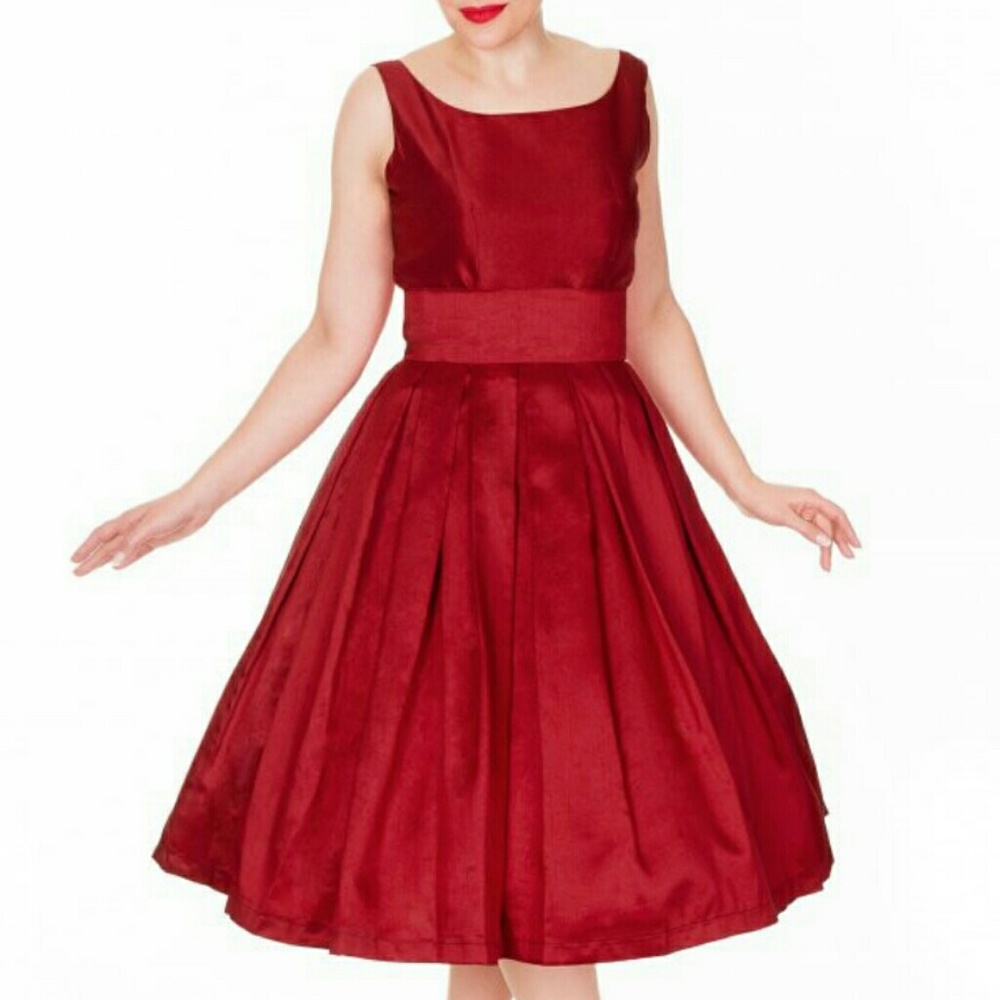NWT Red satin swing dress from Lindybop