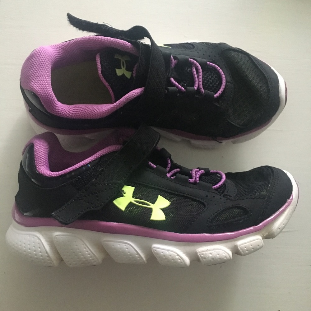 Girls Under Armour Running Shoes- Purple & Black