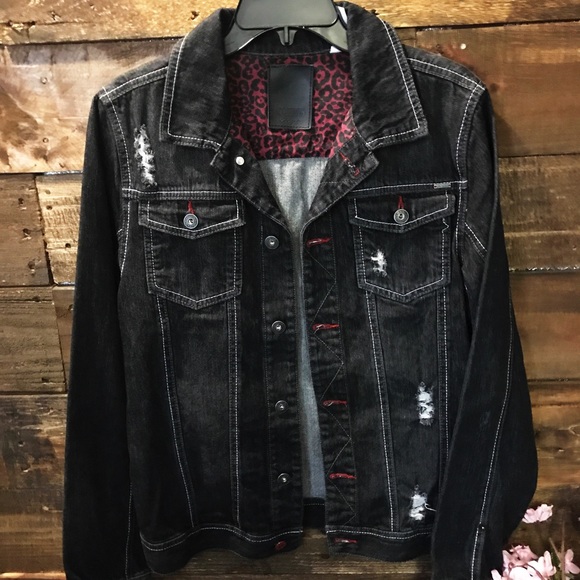 black designer jean jacket