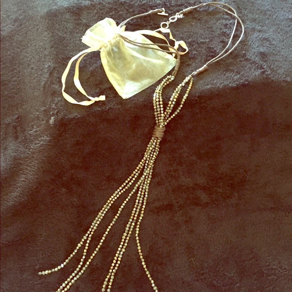 Copper Brilliant Lariat Necklace