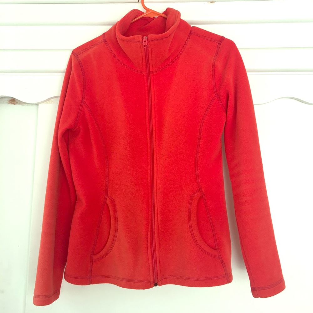 Orange zip up
