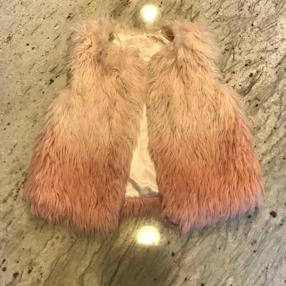 Little Girls Pink Fuzzy Vest