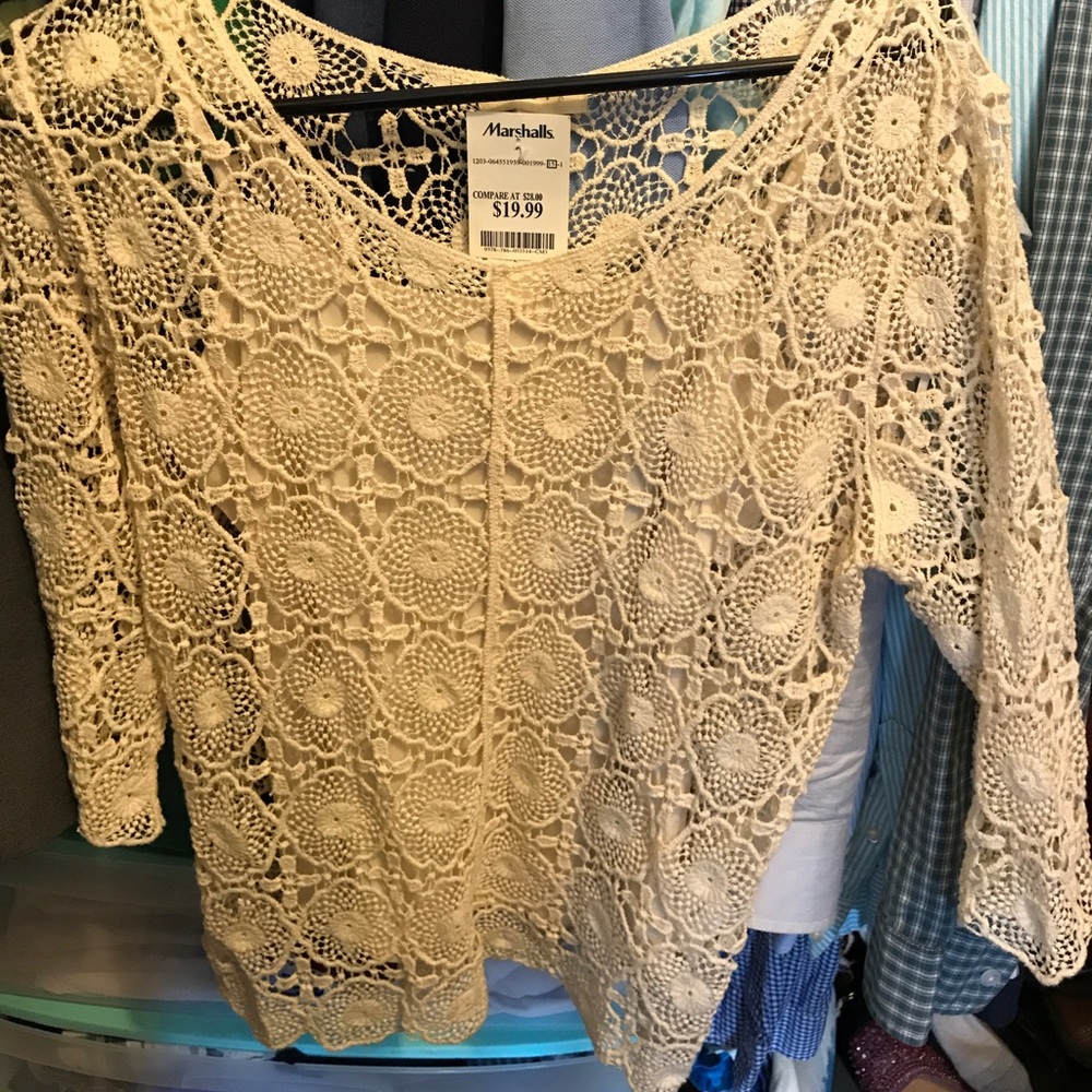 Cream Lace Top