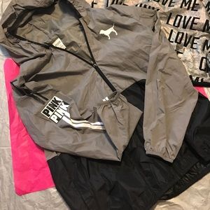 VS PINK geay Black wind breaker