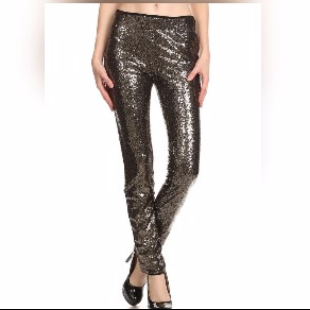 Black Sequin Leggings