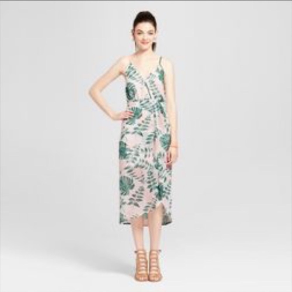 Palm Print Wrap/ High low Dress Boutique
