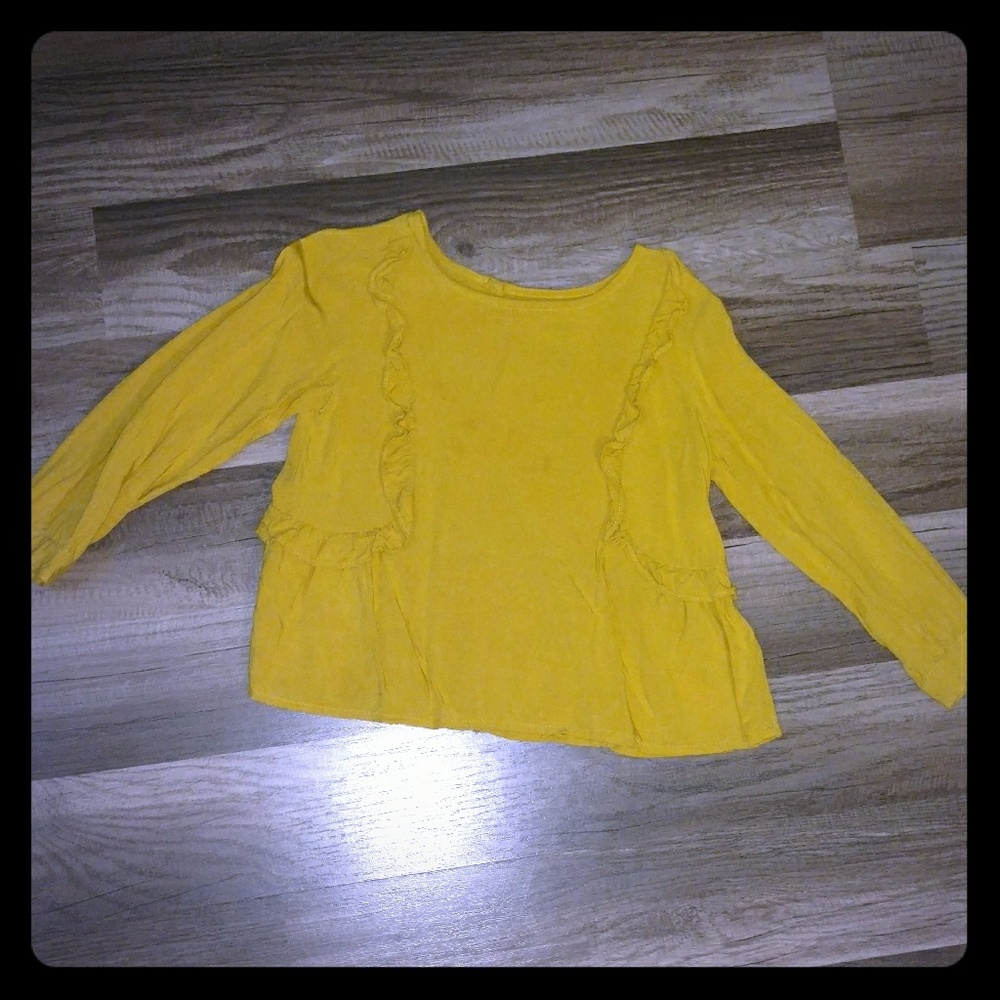 Cute Old Navy mustard-colored girls blouse size 3T