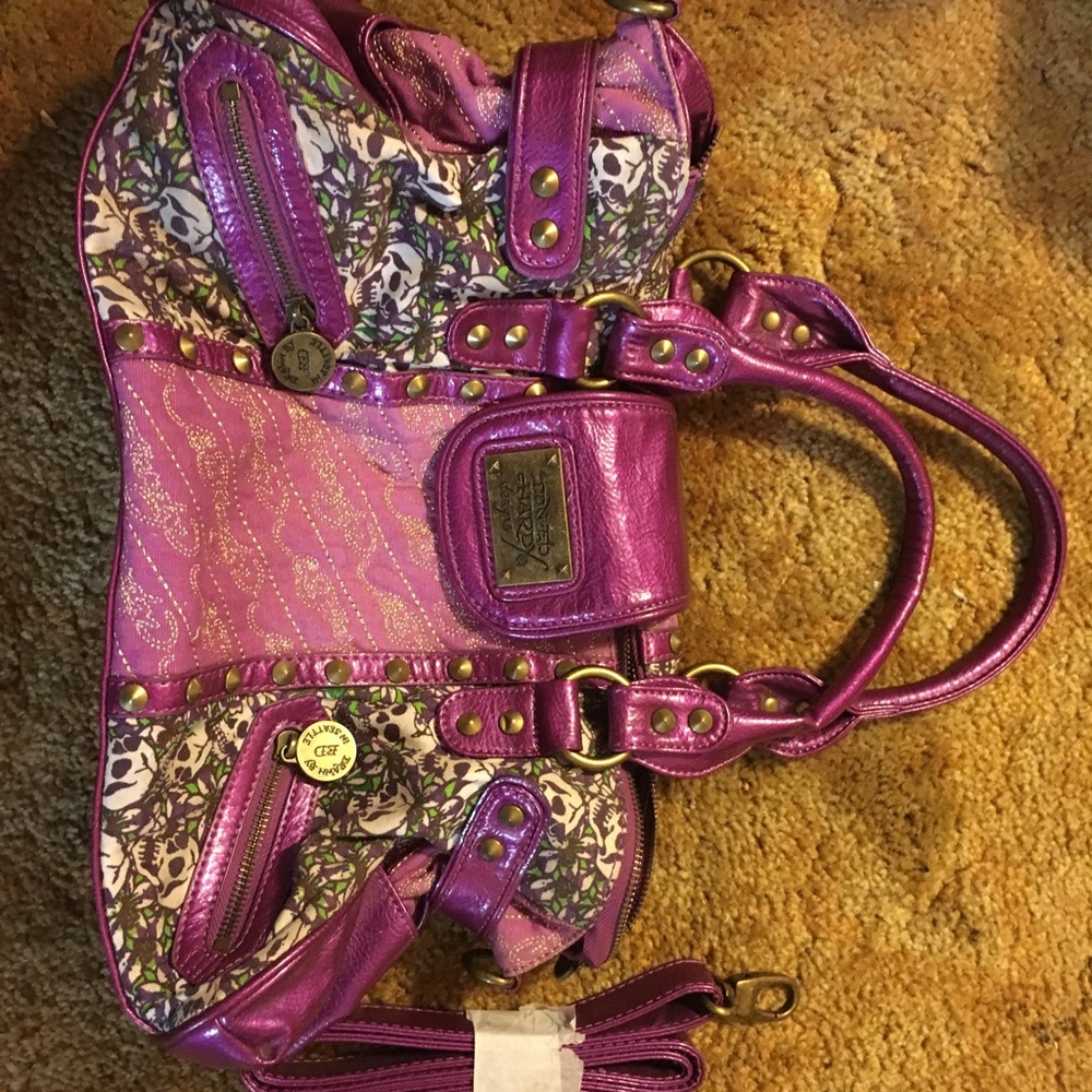 Ed Hardy Large Handbag (Purple)