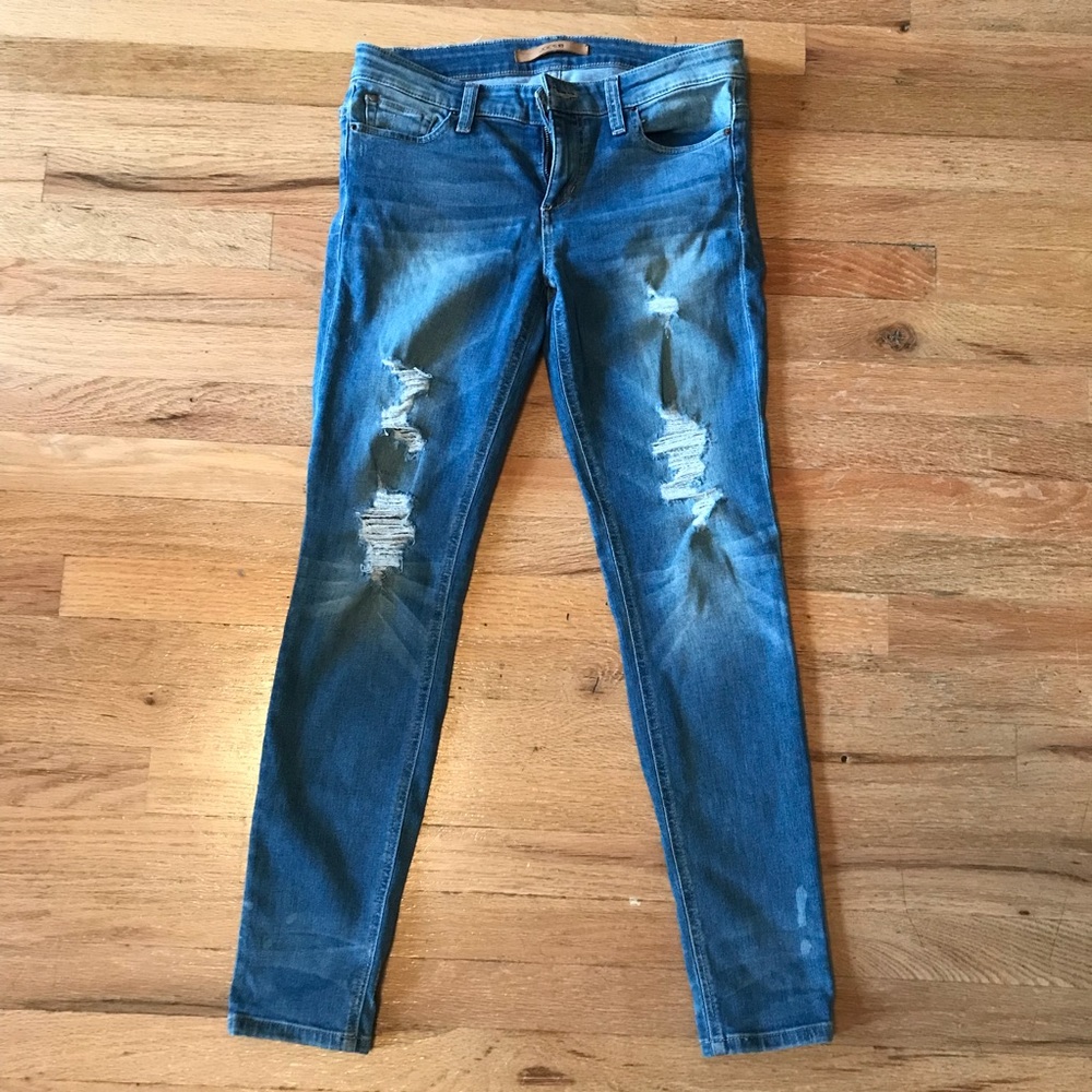 Joe’s distressed hello jeans w/hidden phone pocket