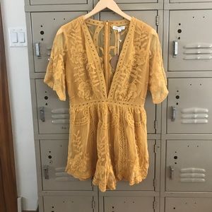 Yellow Lace Romper
