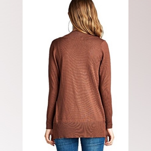 Basic White Open Style Pocket Cardigan - Picture 4 of 4