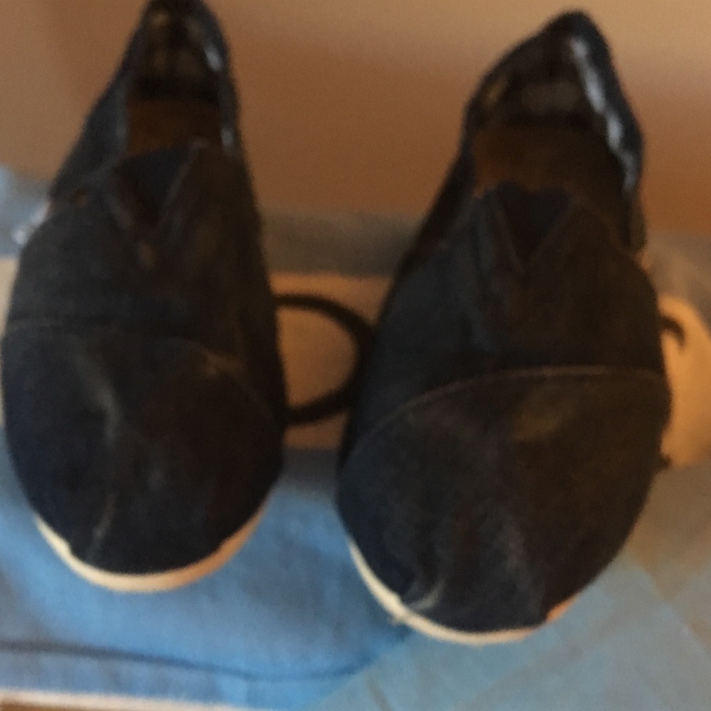 Black Denim TOMS, Size 6