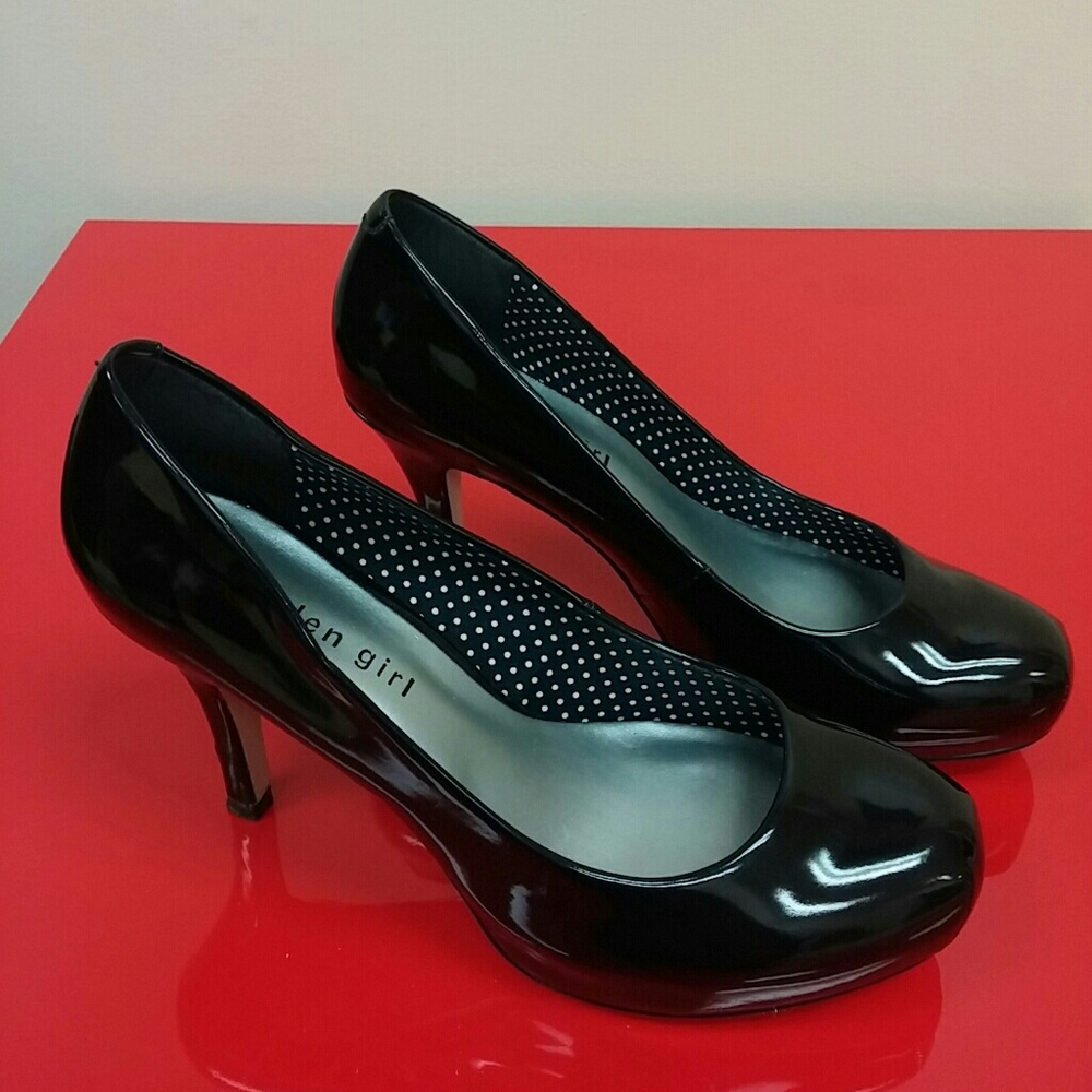 Madden girl getta blk patent pumps size 6.5