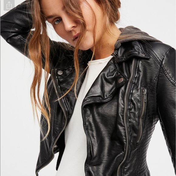 Free People Jackets & Blazers - SALE🛎🛎NWT FREE PEOPLE VEGAN LEATHER MOTTO JACKET 4