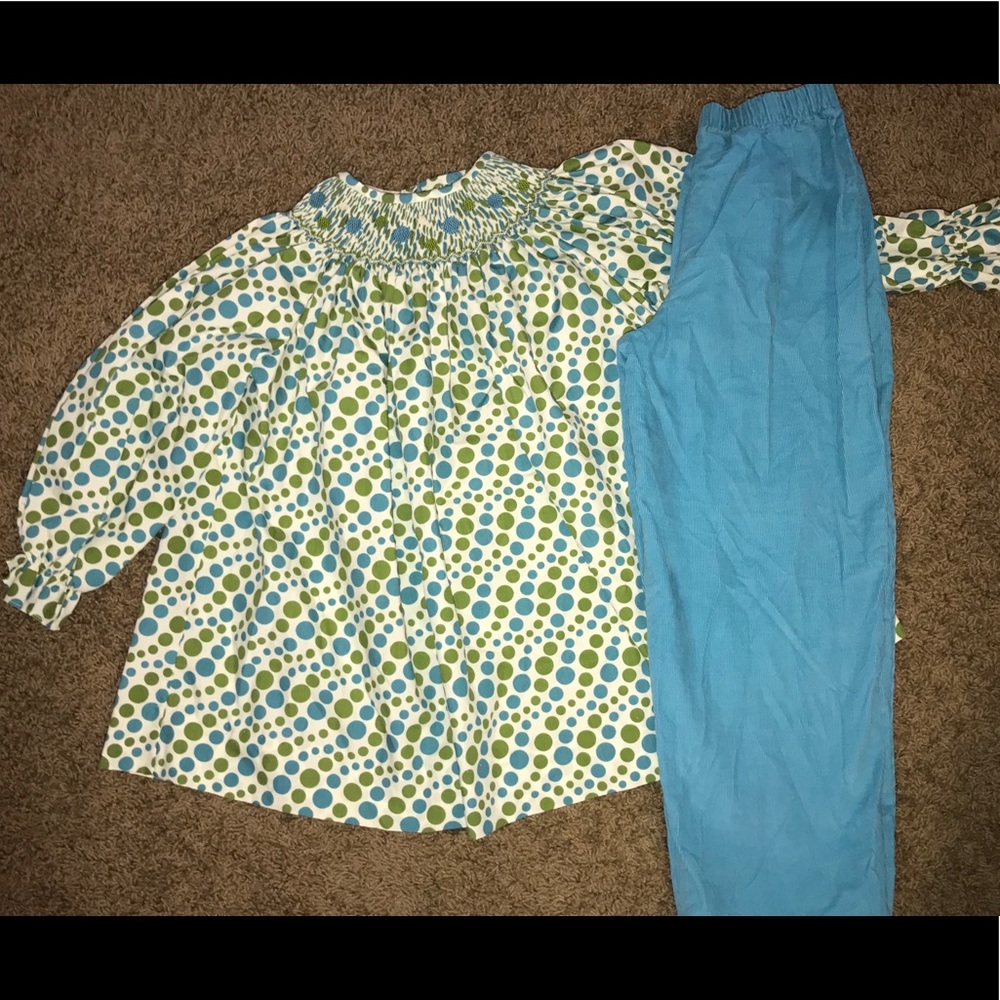 Boutique Smocked shirt with Corduroy Pants!