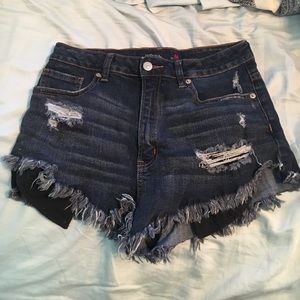 High waisted denim shorts