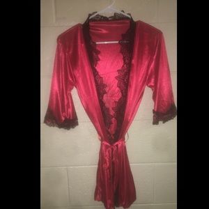 Lace and silk women’s bathrobe