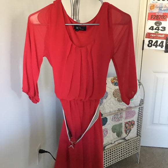red chiffon dress - Picture 2 of 2