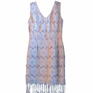 White Floral Dress with Fringe